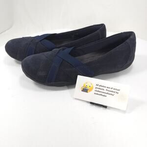 Collection By Clarks Haley Jay Suede Flat Shoe Womens Size 8 13291 Black